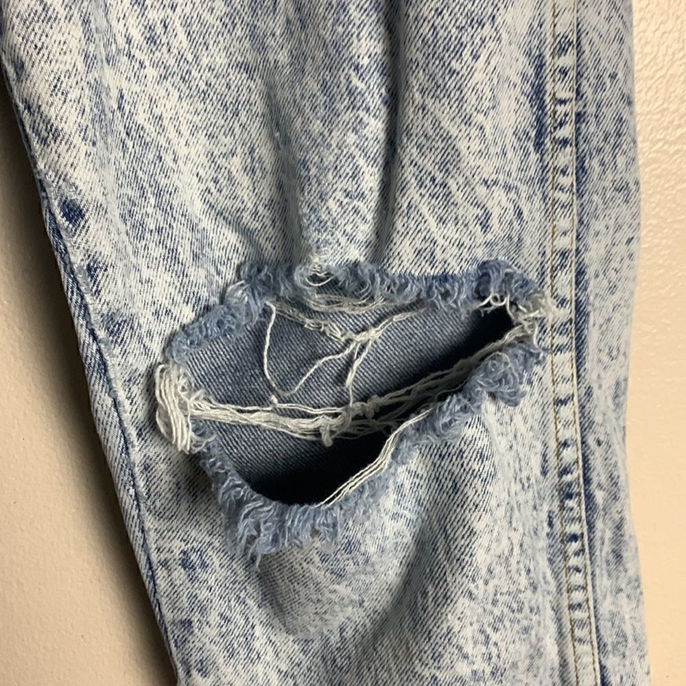 VINTAGE Congo Trader High Waist Acid Washed Jeans Size 8 tapered distressed 80s - Picture 4 of 10